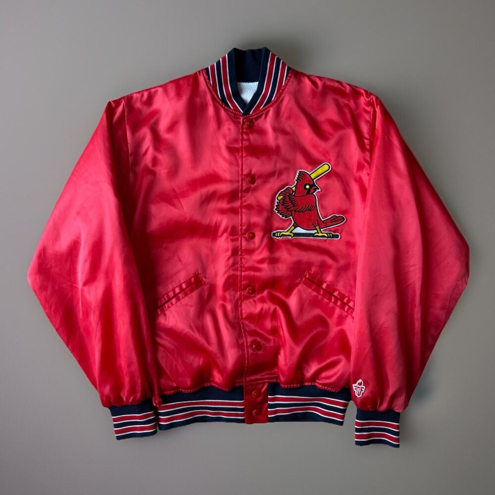 Vintage St Louis Cardinals Jacket M Red 80s MLB Felco Satin Bomber World Series